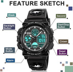 ATIMO Reloj impermeable multifunción LED para niños - Regalos para niños