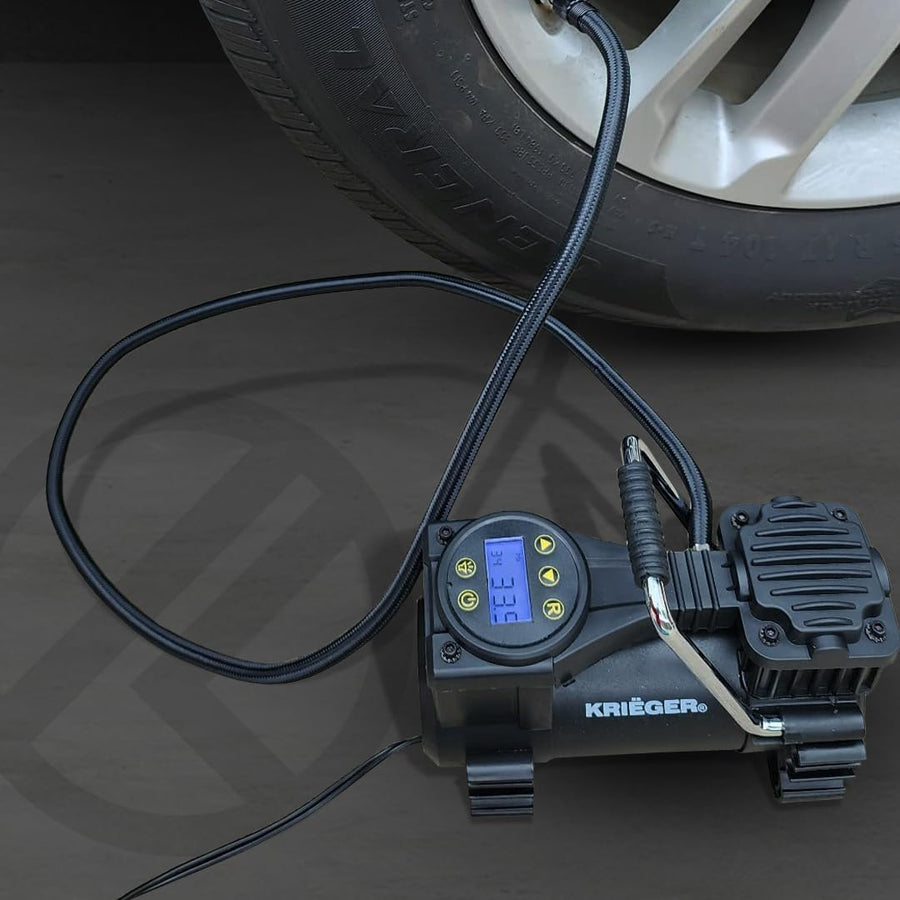 K KRIËGER Compresor de Aire Portátil Inflador de Neumáticos 12V CC...