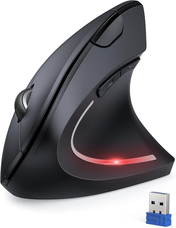 TECKNET Ratón Vertical Inalámbrico Ergonómico 2.4G - Ratón Óptico p...