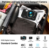 Cámara digital, cámara compacta 4K WiFi 75MP con pantalla táctil zo...