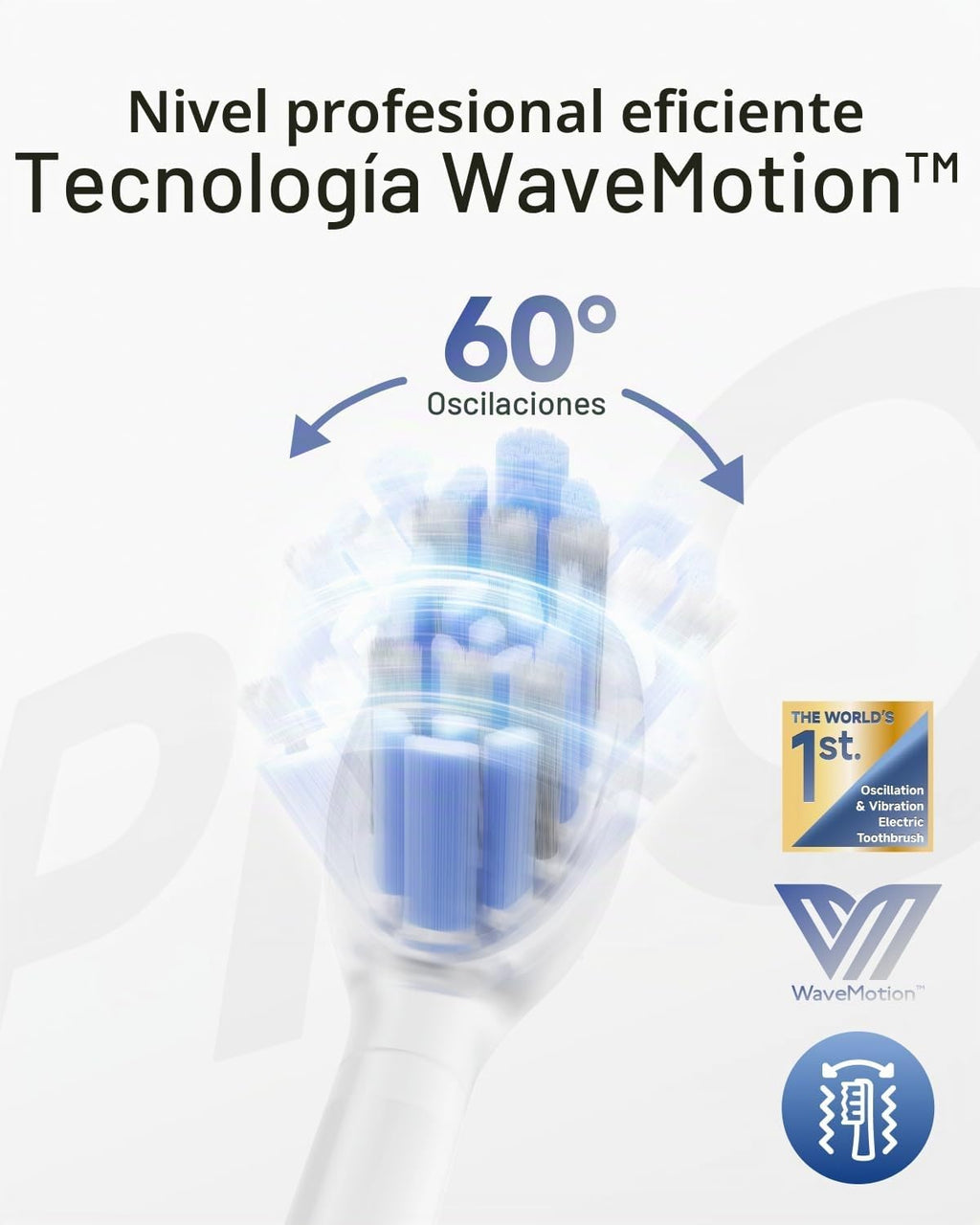 Laifen Cepillo de dientes Wave Pro, sensor de presión y oscilación de 60°