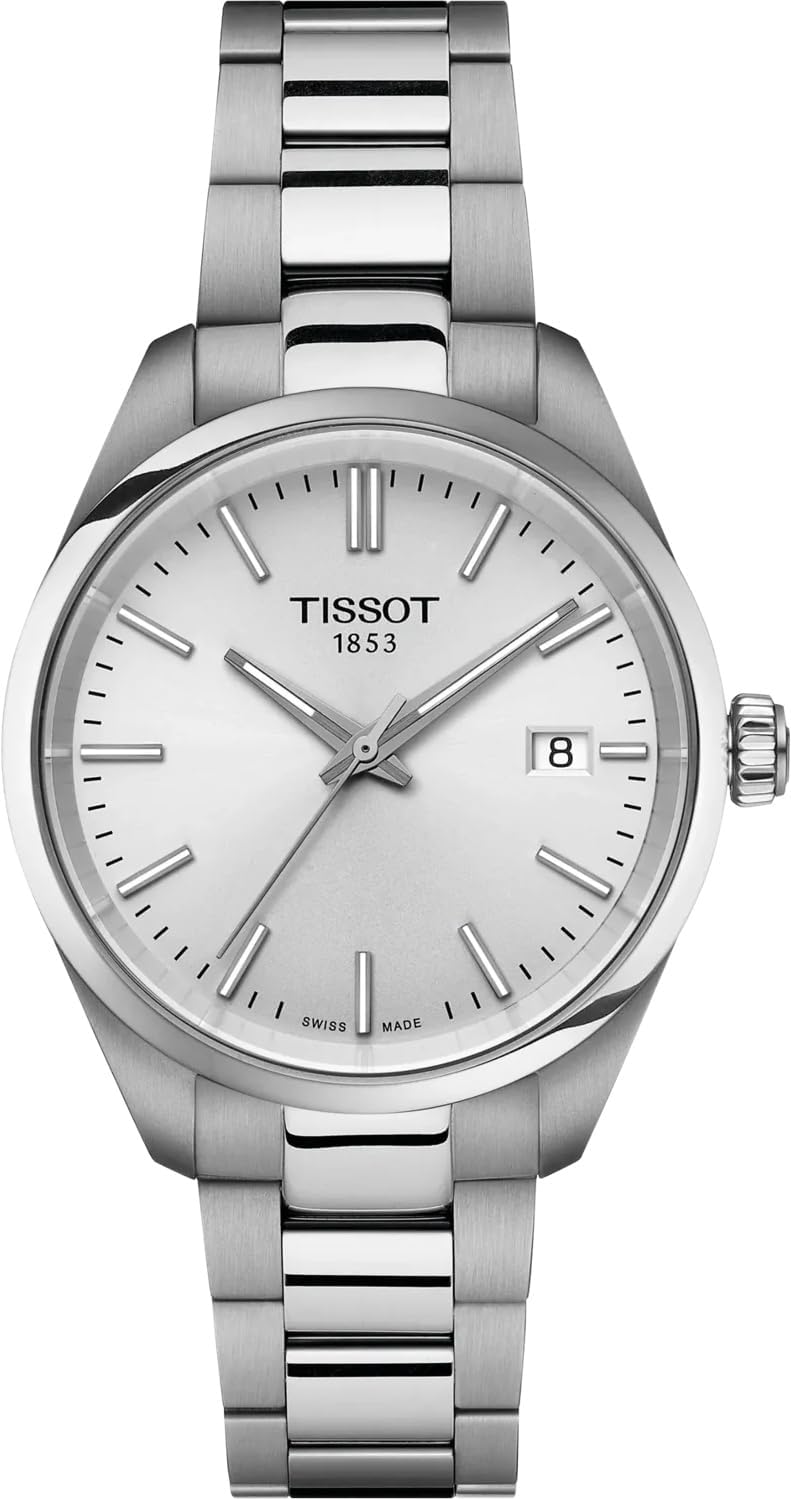 Tissot PR 100, cuarzo suizo, 1.339 en, esfera plateada, reloj unisex