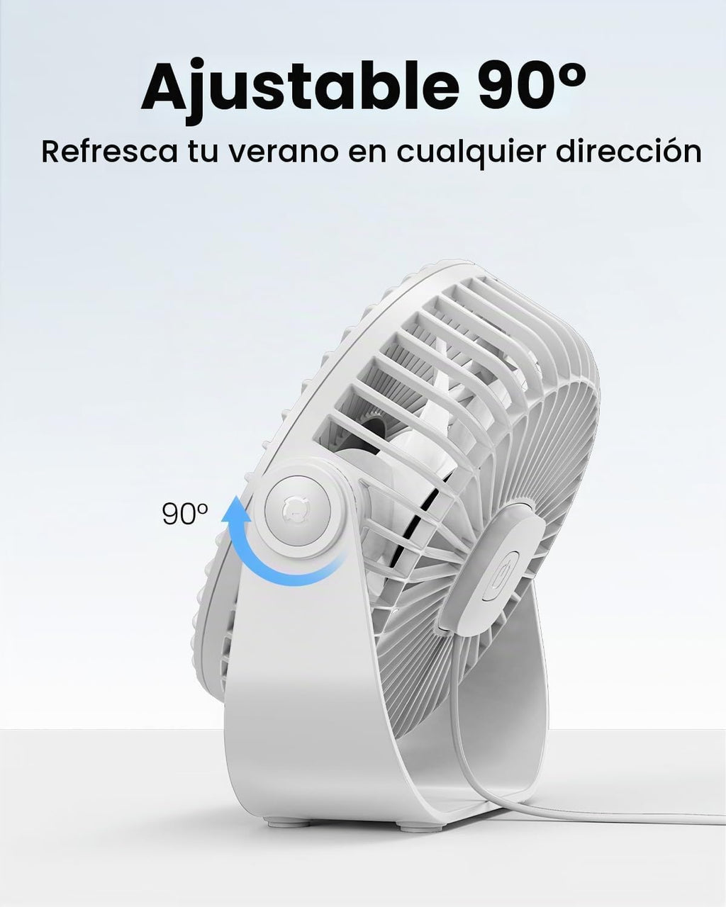 Gaiatop Ventilador de escritorio USB, flujo de aire fuerte de 3 vel...
