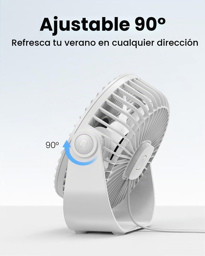 Gaiatop Ventilador de escritorio USB, flujo de aire fuerte de 3 vel...