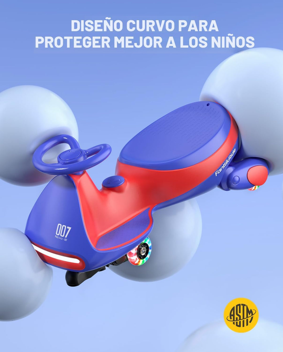 FanttikRide N7 Pro - Coche eléctrico Wiggle con pedal, batería reca...