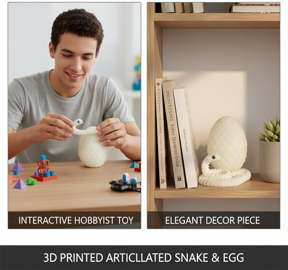 Vantico Huevo de serpiente impreso en 3D con serpiente