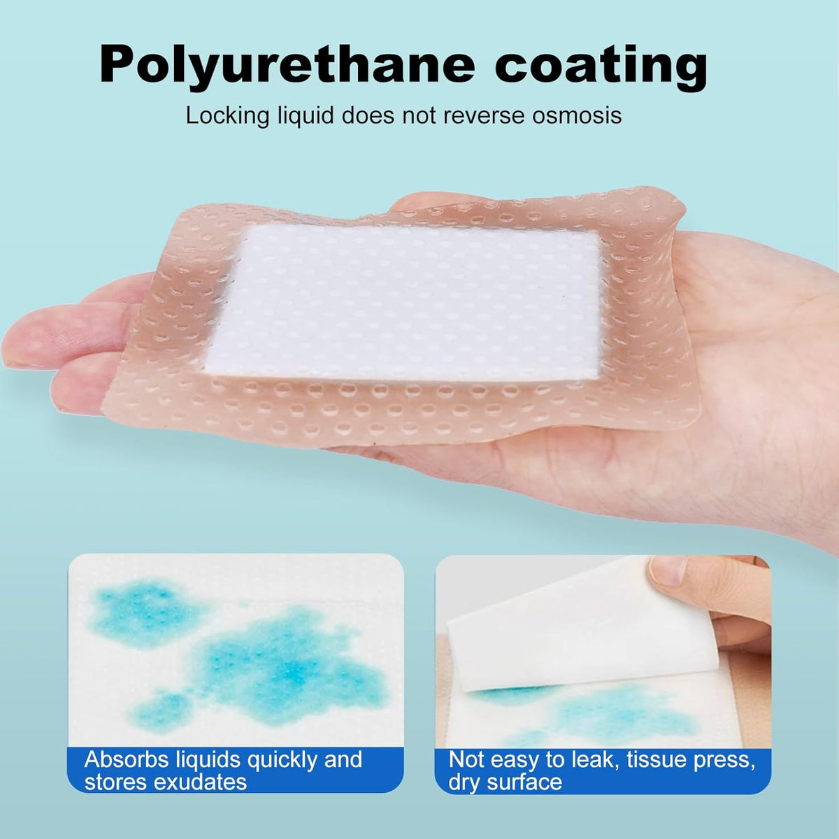 30 vendajes de espuma de silicona de 4 x 4 con borde suave, vendajes de silicona impermeables para el cuidado de heridas, parches para úlceras de cama, vendaje súper absorbente para heridas, almohadillas autoadhesivas para dolor de presión