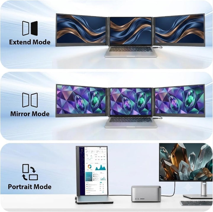 APILDELLA Extensor de pantalla triple para laptop de 15.6 pulgadas,...