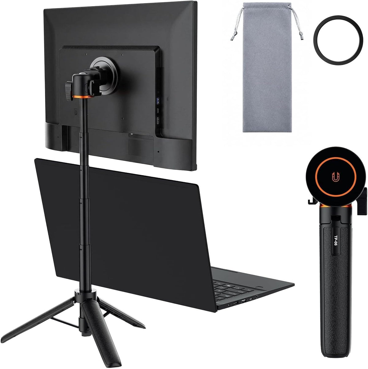Soporte de viaje portátil actualizado para monitor/iPad/mesa/iPhone