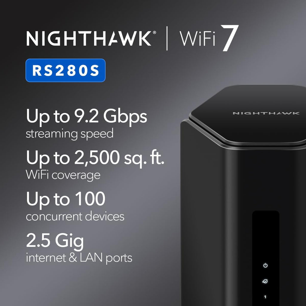 NETGEAR Router WiFi 7 de tres bandas Nighthawk (RS280S)