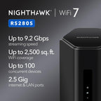 NETGEAR Router WiFi 7 de tres bandas Nighthawk (RS280S)