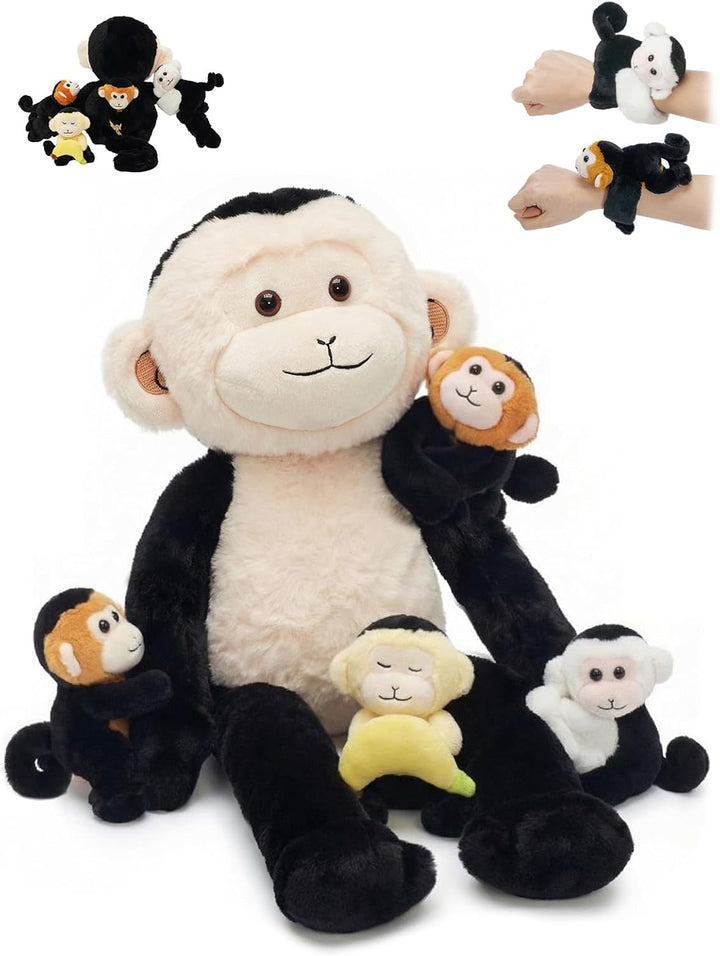 OUOZZZ Mono de peluche de 5 piezas, 19.3 pulgadas, pulsera abrazabl...