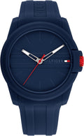 Tommy Hilfiger Reloj de Caballero de Cuarzo con 3 Manecillas – Estilo Casual Deportivo, Correa de Silicona, Resistente al Agua hasta 50 Metros, Reloj de Pulsera para Uso Diario, Regalo para Él - 44mm