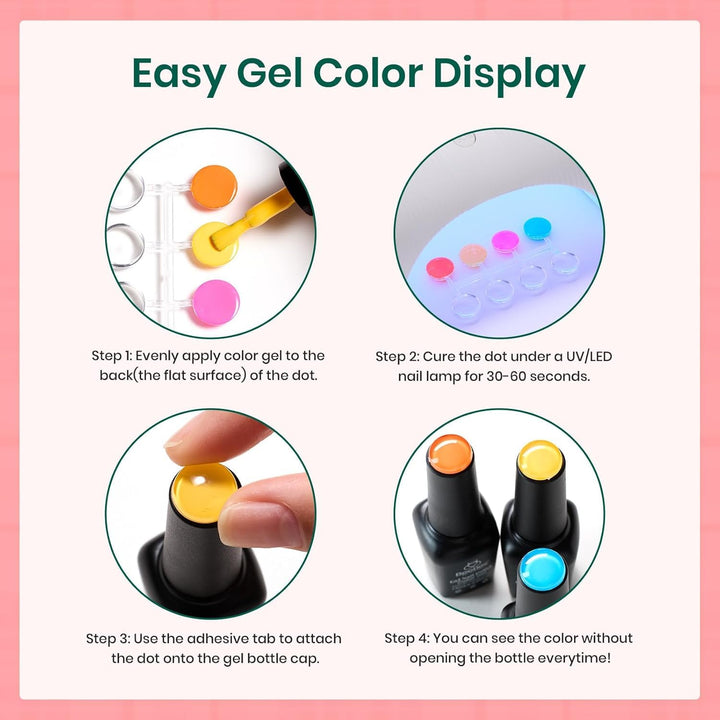 Beetles - Juego de esmaltes de uñas de gel, 36 colores, arcoíris, c...