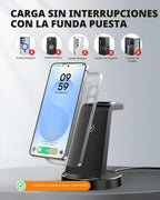 Cargador inalámbrico para Samsung, estación de carga Android 3 en 1