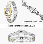 Relojes Szaikyri Clásicos Cuadrados para Mujer con Números Romanos, Reloj de Vestir Casual para Damas