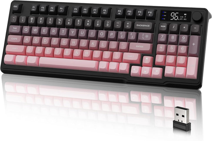 LexonElec Teclado Inalámbrico M96, Teclado de Juegos de Membrana de...