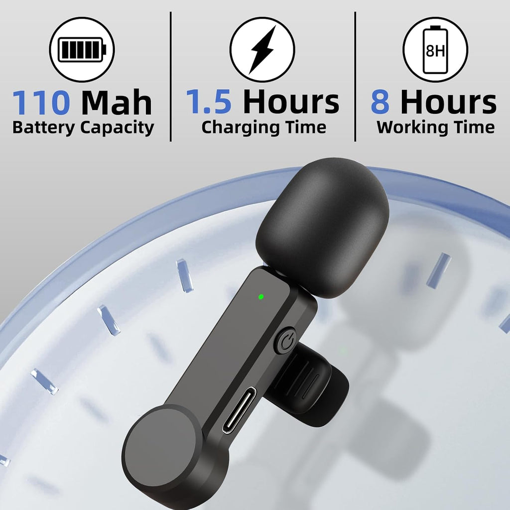 Mini micrófono inalámbrico para iPhone PC, USB tipo C Lavalier Lapel