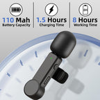 Mini micrófono inalámbrico para iPhone PC, USB tipo C Lavalier Lapel