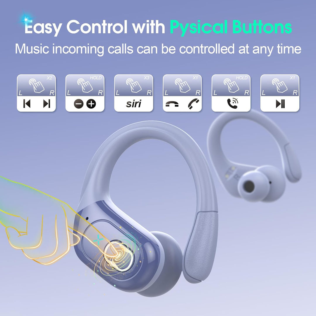 Auriculares inalámbricos Bluetooth 5.4 de 75 horas para deporte, au...