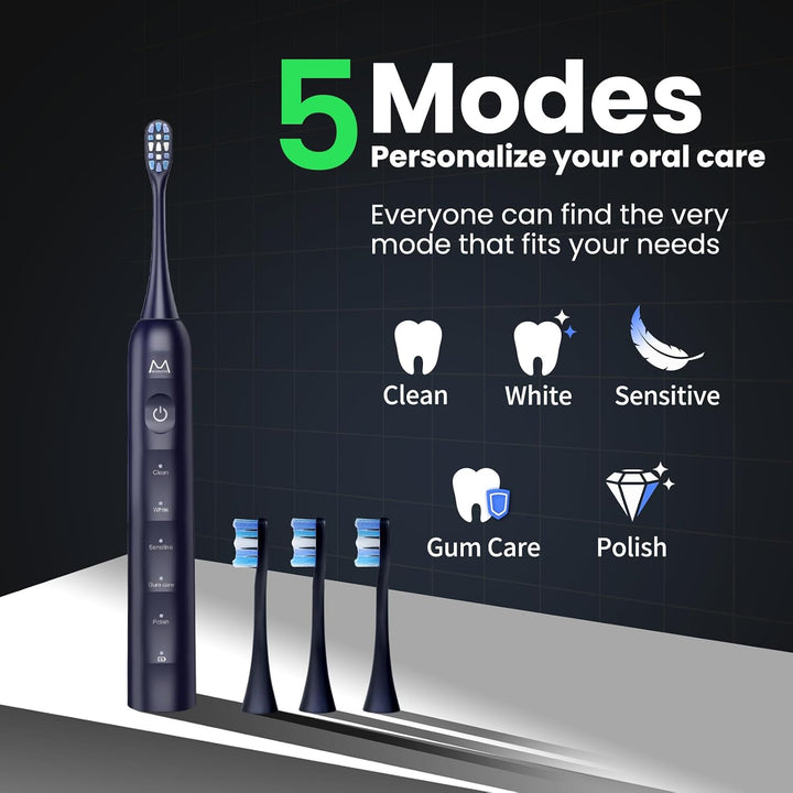 Marlincare - Cepillo de dientes eléctrico para adultos, cepillo de...