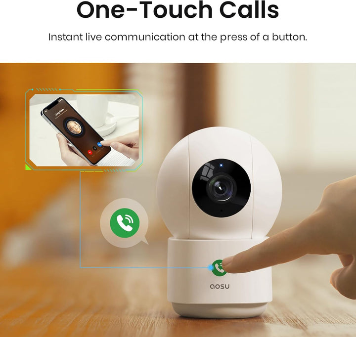 aosu Cámara de Seguridad Interior de 4MP - Monitor de Bebé Cámara p...