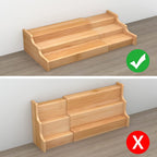 Organizador de gabinete de cocina para especias, estante de exhibición expandible de bambú de 3 niveles, color amarillo