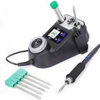 WEP 982-V Kit de Soldadura Micro con 5 puntas C245 para soldador, control de temperatura, modo de suspensión, apagado automático y pantalla LCD