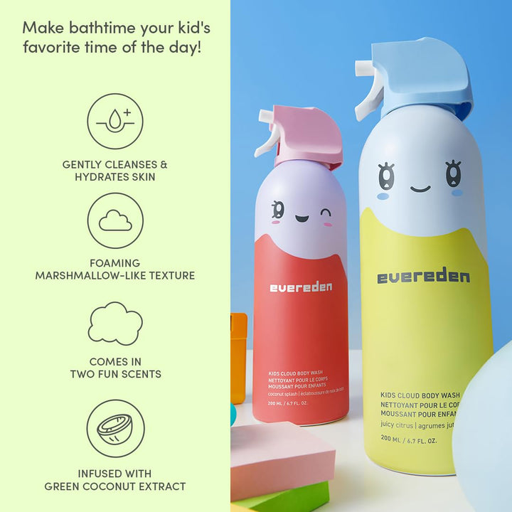 Evereden Kids Bathtime Trio: Juego de champú y acondicionador desen...