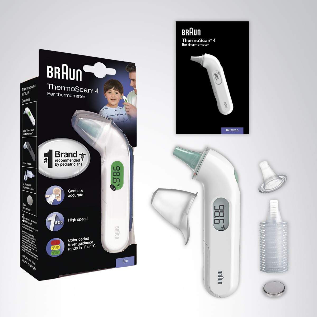 Braun Termómetro digital ThermoScan 4 para niños y adultos
