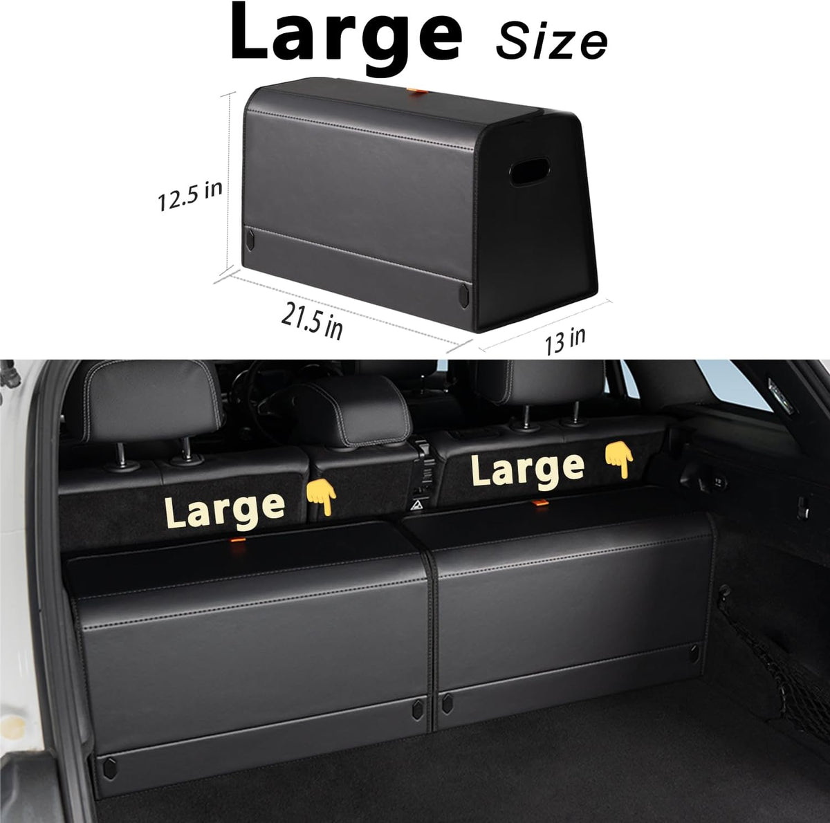 Organizadores de maletero para automóvil, organizadores de automóvil y almacenamiento para SUV, tapa magnética con almacenamiento plegable, gran capacidad para SUV, camión, MPV (L-21.5 x 13 x 12.5 pulgadas)