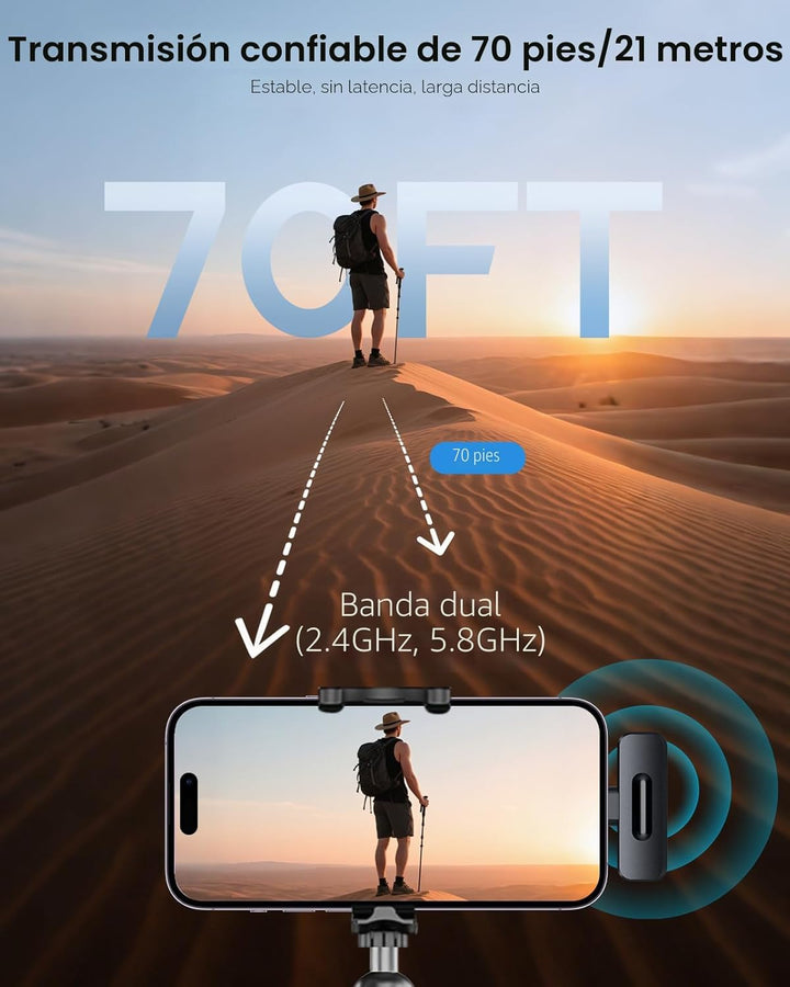 Mini micrófono inalámbrico para iPhone, paquete de 2 micrófonos Lav...