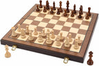 Juego de ajedrez de madera extra grande de 20 pulgadas con rey y reinas