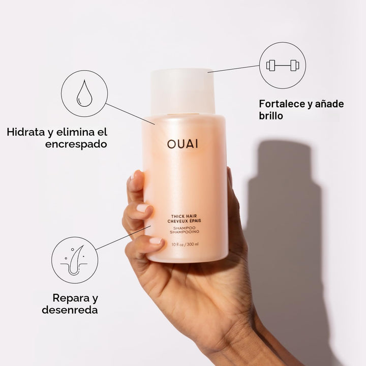 OUAI Juego de champú y acondicionador para cabello grueso, champú y...