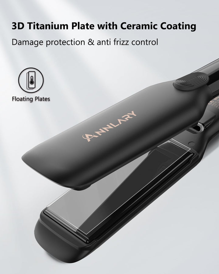 Annlary Plancha de pelo de 1.75 pulgadas, placa de titanio profesio...