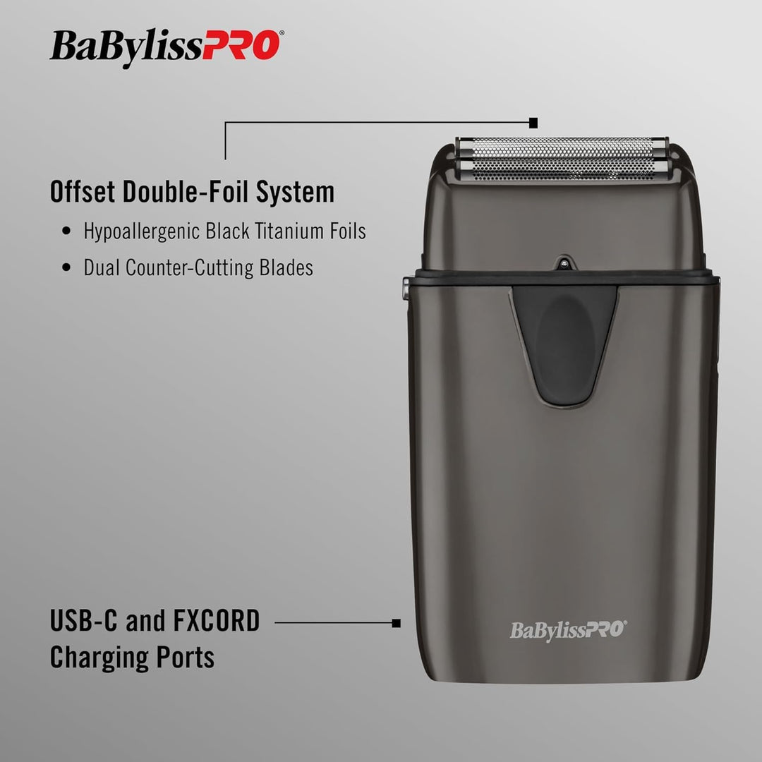 BaBylissPRO UVFOIL Afeitadoras de metal de doble lámina con desinfe...
