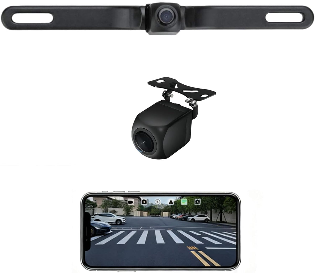 Cámara de respaldo inalámbrica AHD 1080P Cámara de matrícula para iPhone iPad Android Teléfonos inteligentes Visión nocturna clara IP68 impermeable vista trasera/frontal cámara inversa para sedanes