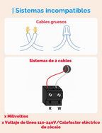meross Adaptador de cable C para termostato inteligente, requiere cables R Y G, 16 pulgadas
