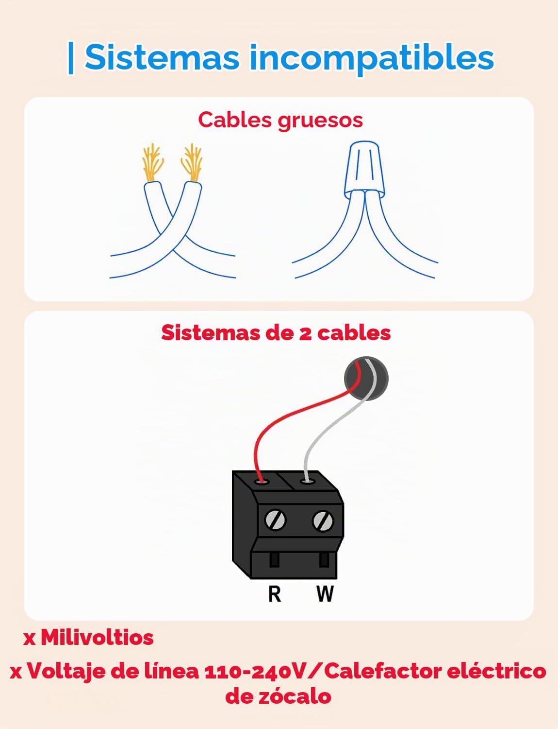meross Adaptador de cable C para termostato inteligente, requiere cables R Y G, 16 pulgadas