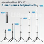 UBeesize - Trípode de teléfono de 67" y bastón para selfies, soporte de trípode de cámara con control remoto inalámbrico y soporte para teléfono, compatible con iPhone y teléfono Android, perfecto
