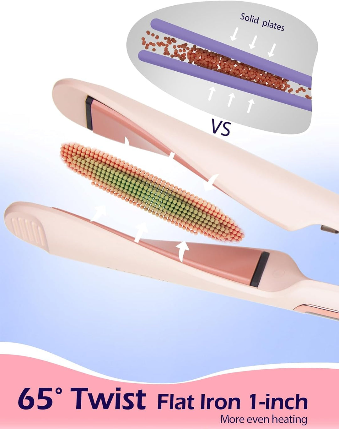 Plancha plana de pelo profesional Angenil Pro Twist, alisadora y ri...