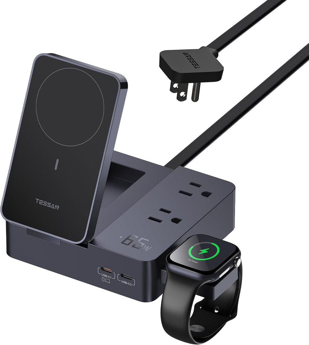 TESSAN Magic 65W carga Station USB Phone Charger con Wireless carga