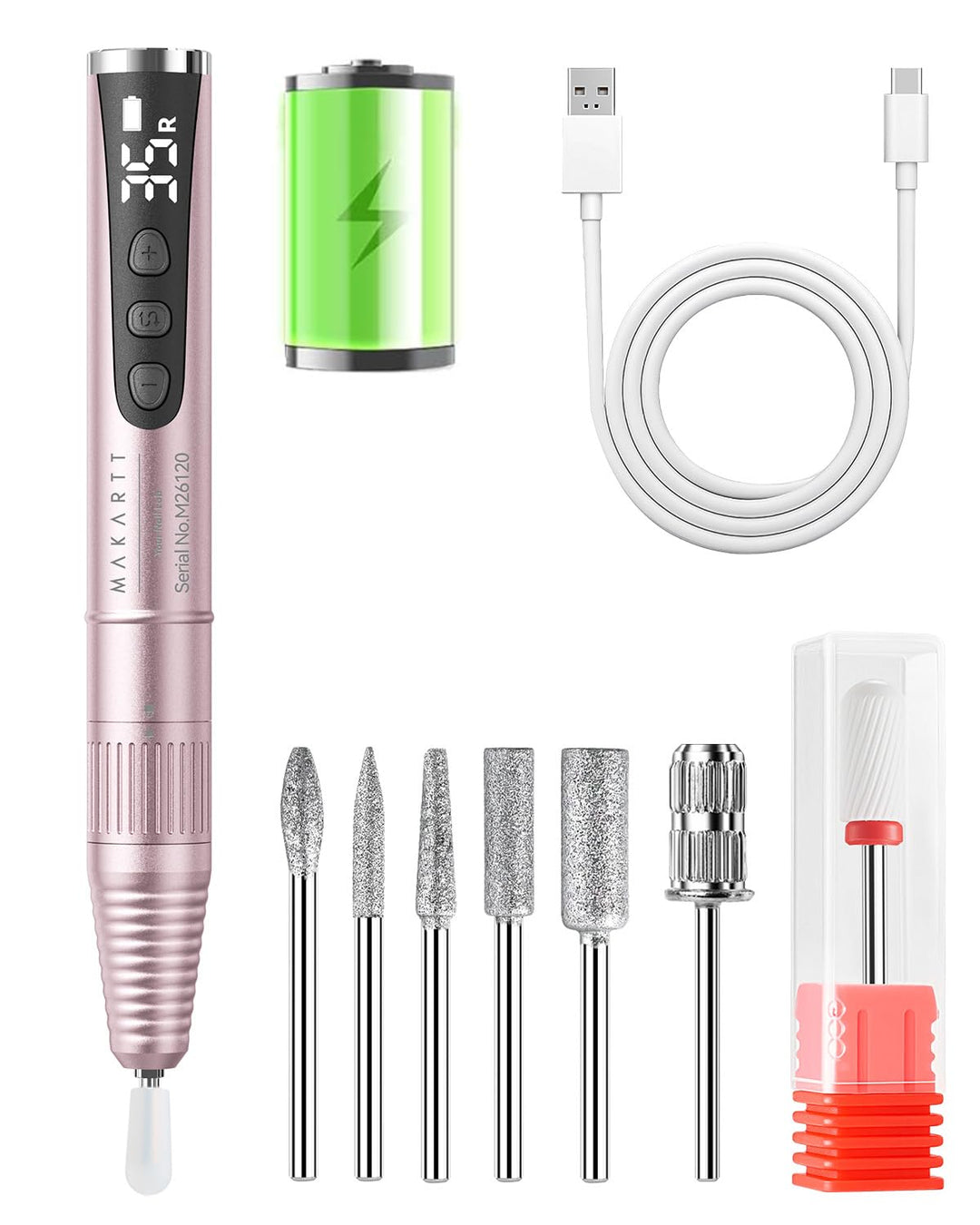 Makartt - Taladro de uñas inalámbrico para principiantes: lima elec...