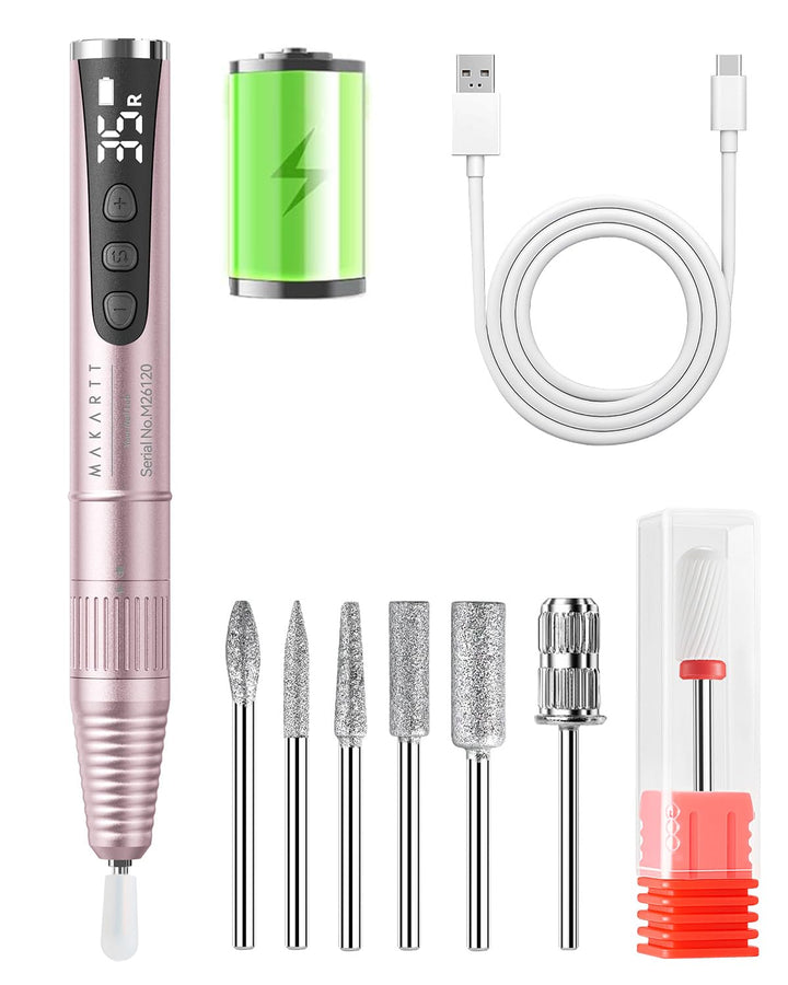 Makartt - Taladro de uñas inalámbrico para principiantes: lima elec...