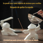 EAEMDY Figura de Samurái Figurilla Estatua de Guerrero Japonés Decoración para Mesa, Habitación, Soporte de Incienso para Quemador de Varillas Soporte de Varillas de Incienso, Decoración de Mascota de