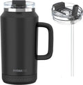 Hydraful Vaso de 64 onzas con asa y pajilla, 100% a prueba de fugas, vaso aislado reutilizable, botella de agua grande de acero inoxidable, taza de viaje para gimnasio, senderismo y campamento