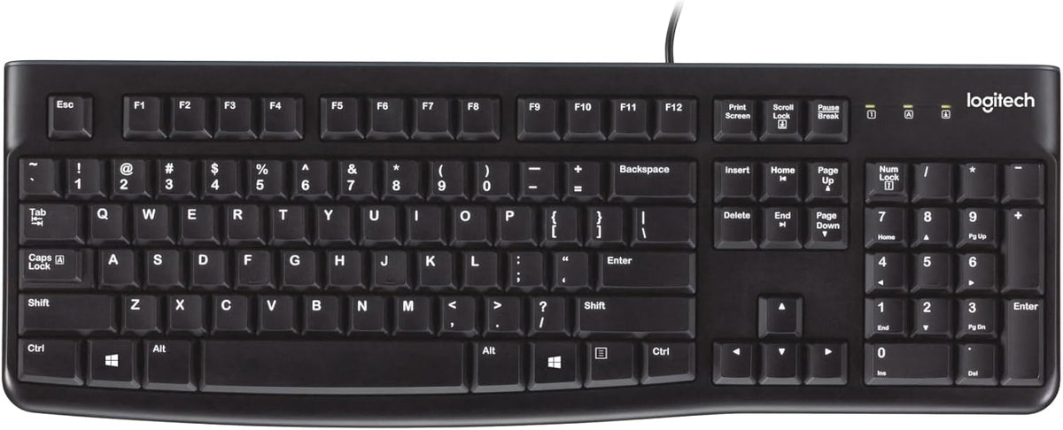 K120 teclado ergonómico de escritorio con cable USB negro