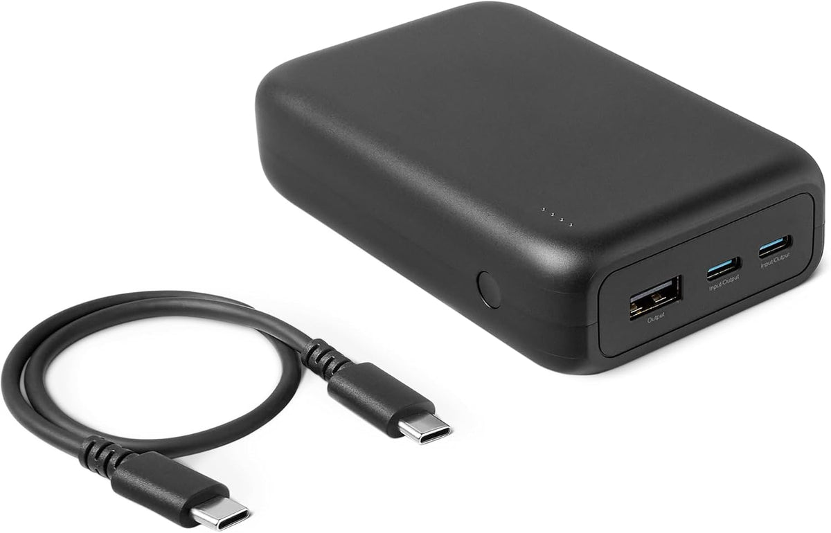 Amazon Basics Cargador portátil de alta capacidad con salida de 3 p...
