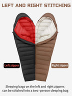 Manta/ Bolso de dormir con temperatura de 0 °C para adultos, camping de clima frío