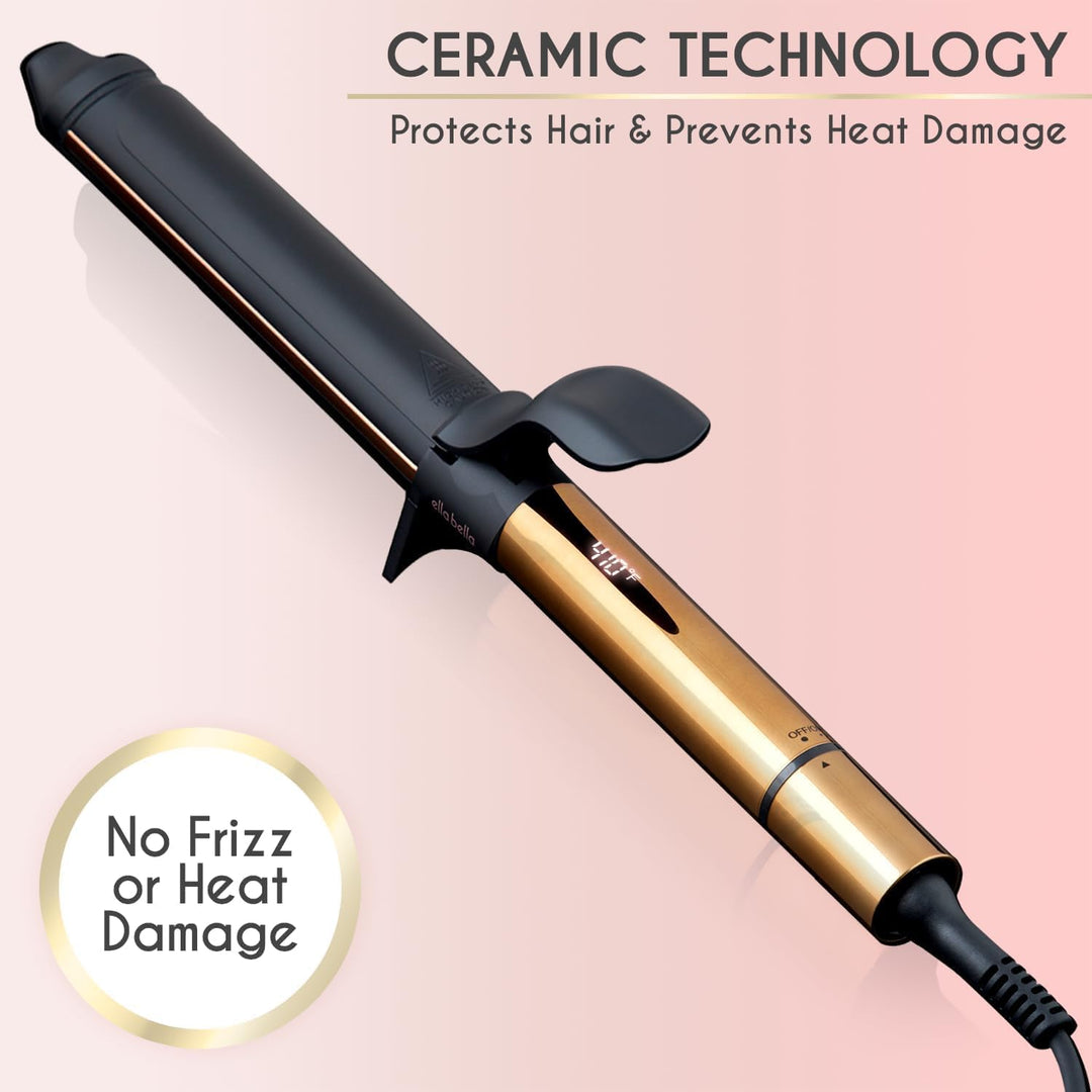 ELLA BELLA® Rizador de pelo de 1.5" \u2022 Rizador de pelo prof...